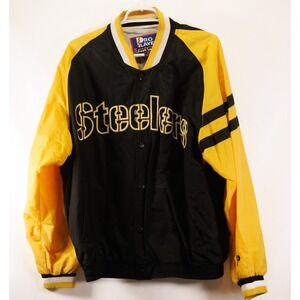 Vintage 80-90s PRO PLAYER Pittsburgh Steelers Nylon Jacket Mens Sz M‎ RETRO